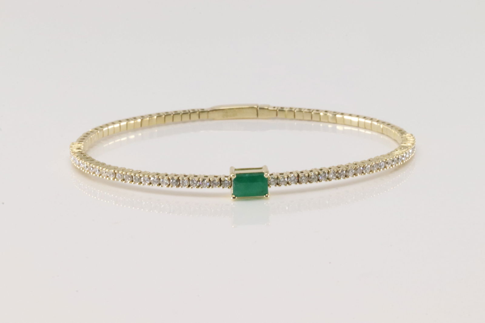 Emerald & Diamond Bangle Bracelet 14Kt. (1 of 4)