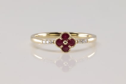 Ruby & Diamond Ring 14Kt.