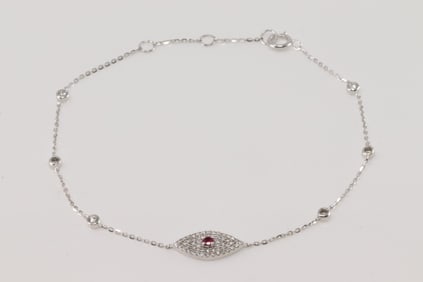 Ruby & Diamond Bracelet Link 14Kt.