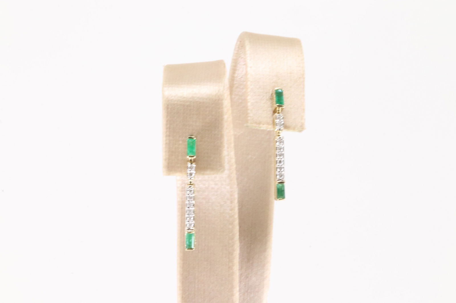 Emerald & Diamond Stud Earring 14Kt. (1 of 3)