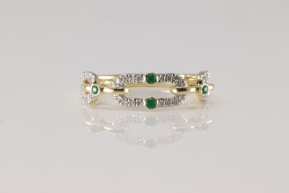 Emerald & Diamond Ring 14Kt.