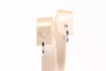 Sapphire & Diamond Hoop Earring 14Kt.