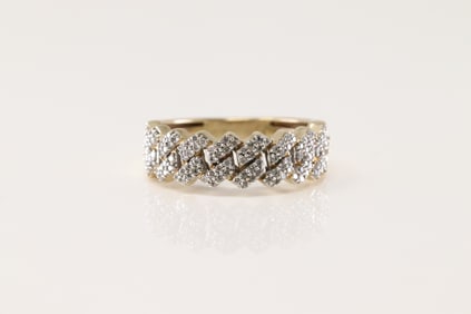 Diamond Cuban Ring 10Kt.