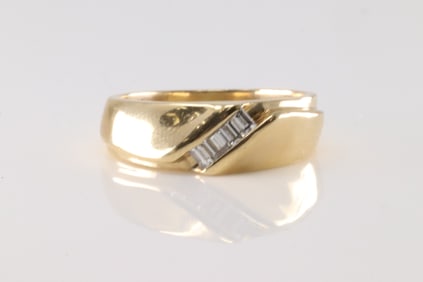 Bagguete Diamond Ring 14Kt.