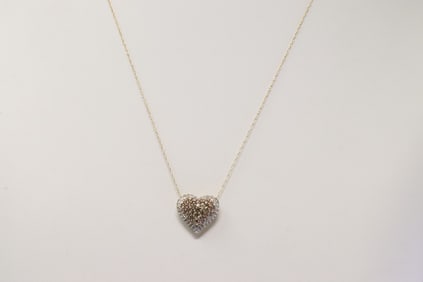 Diamond Heart Pendant / Necklace 10Kt.