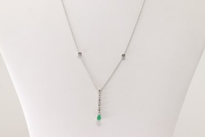 Emerald & Diamond Necklace 14Kt.