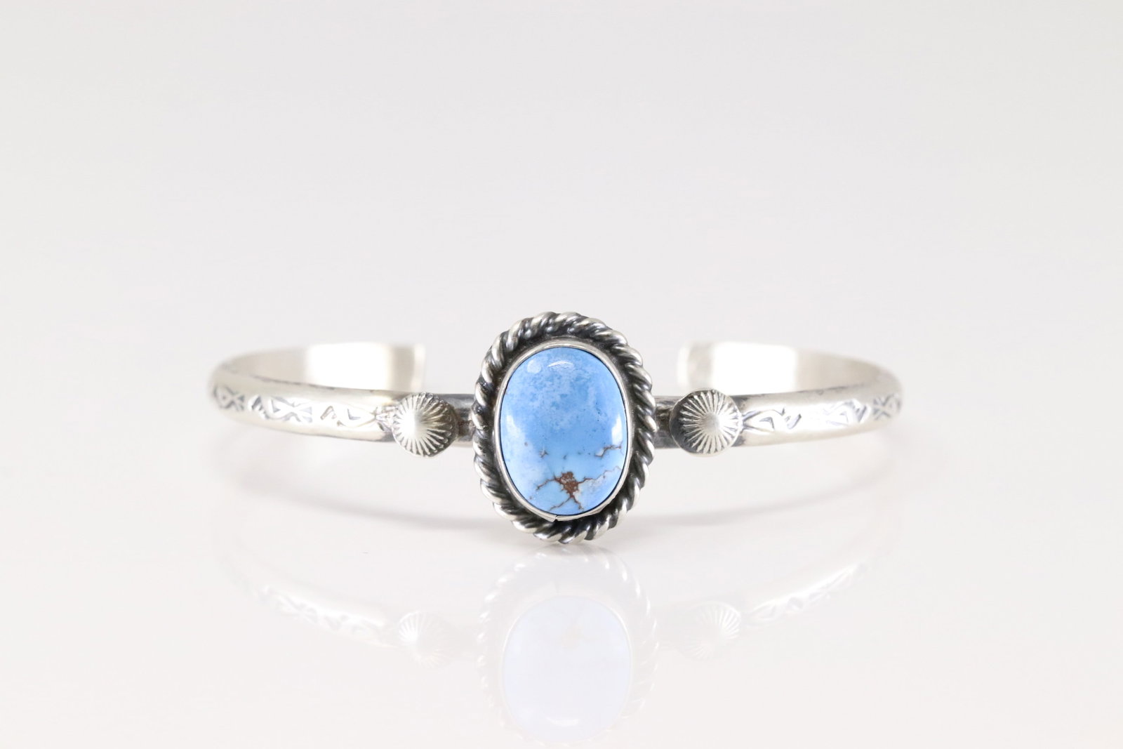 Native America Navajo Sterling Silver Golden Hill Turquoise Bracelet Cuff By M.B.: This is a Native America Navajo Sterling Silver Golden Hill Turquoise Bracelet Cuff By M.B.