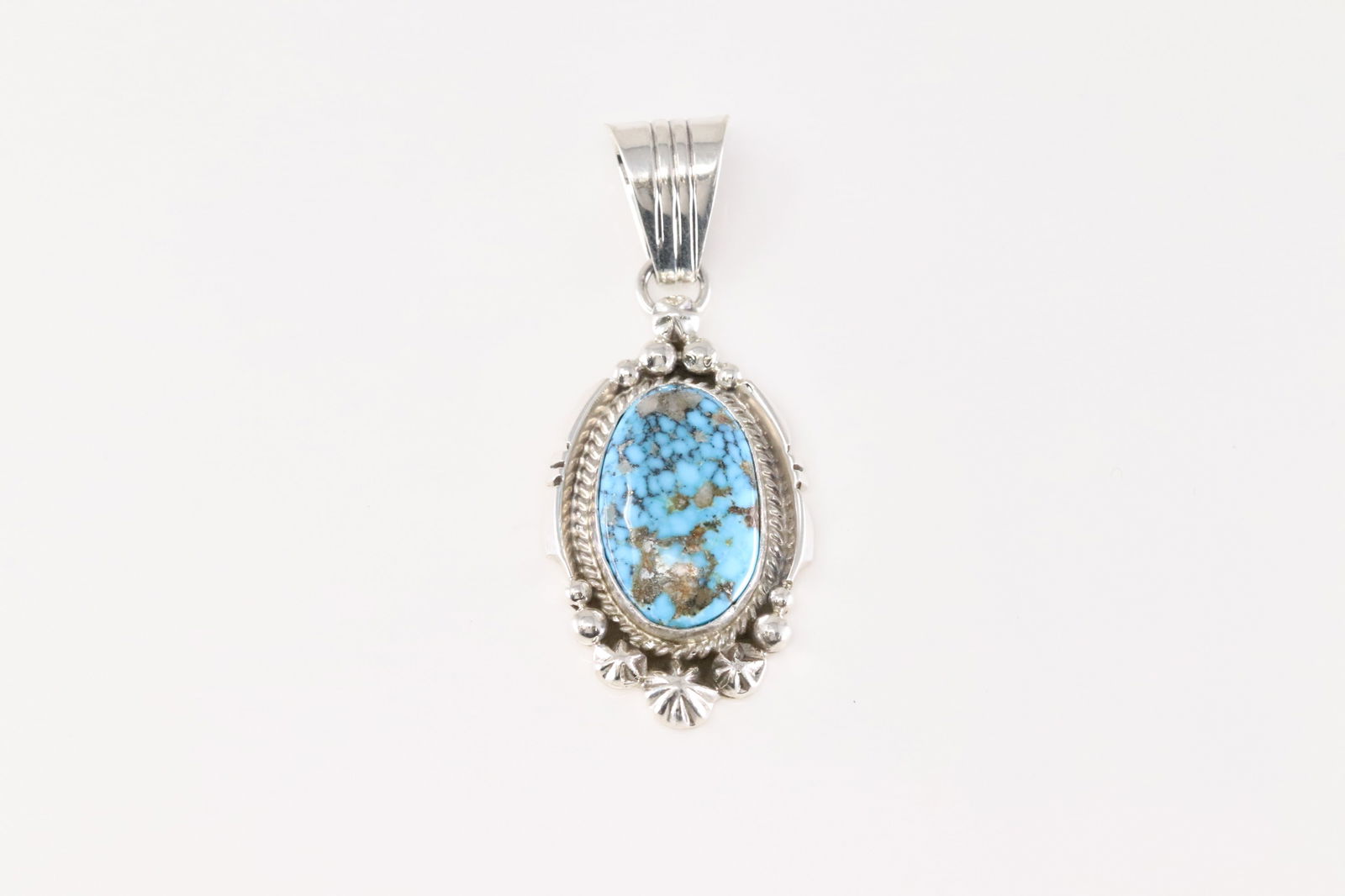 Native America Navajo Sterling Silver Turquoise Pendant By Daniel Benally. (1 of 3)