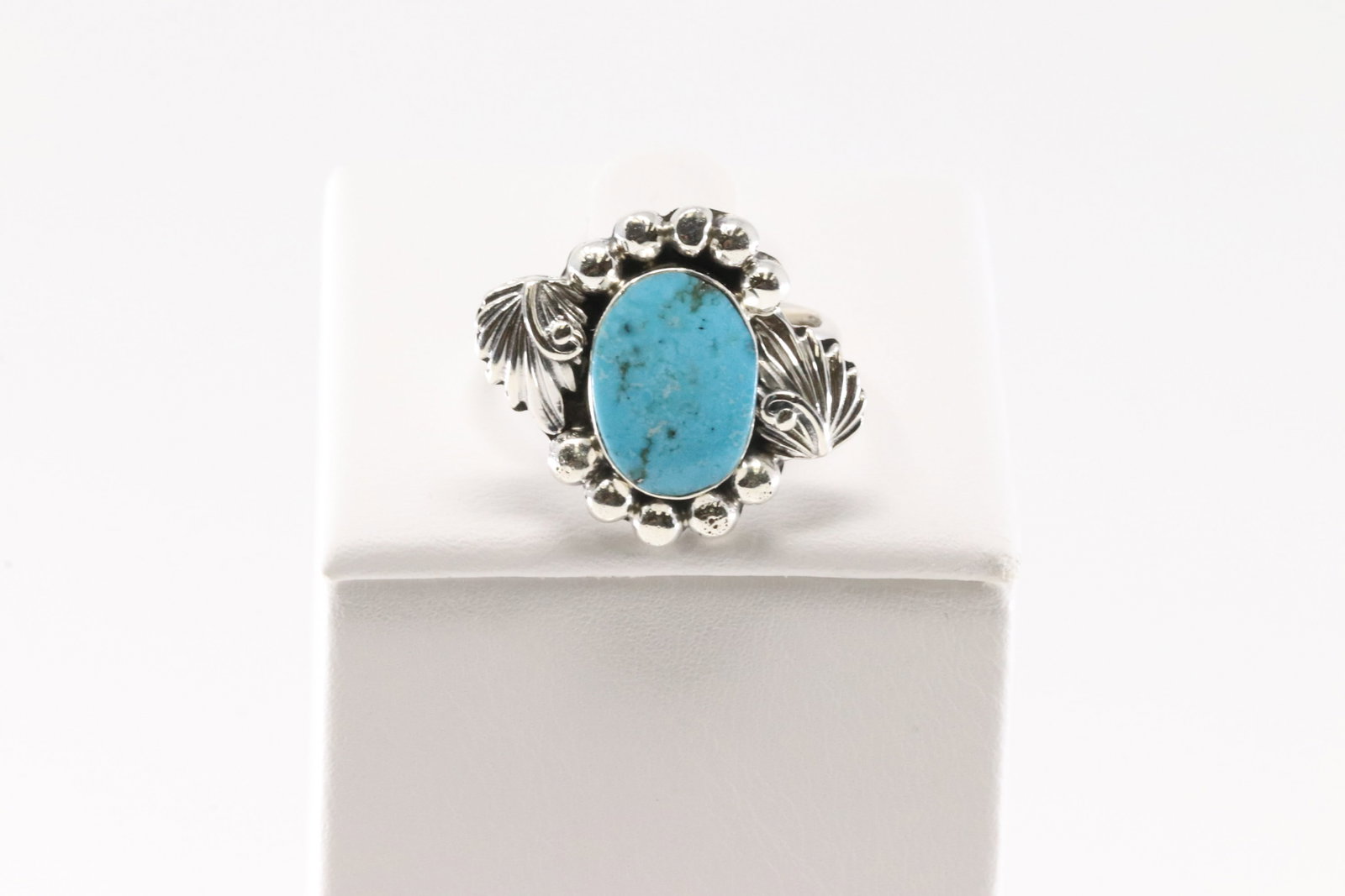 Native America Navajo Sterling Silver Turquoise Ring By Sadie Jim.: This is a Native America Navajo Sterling Silver Turquoise Ring By Sadie Jim. Ring Size: 7.75.