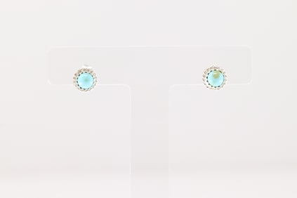 Native America Navajo Sterling Silver Turquoise Post Earring's By Theophilia Charley.