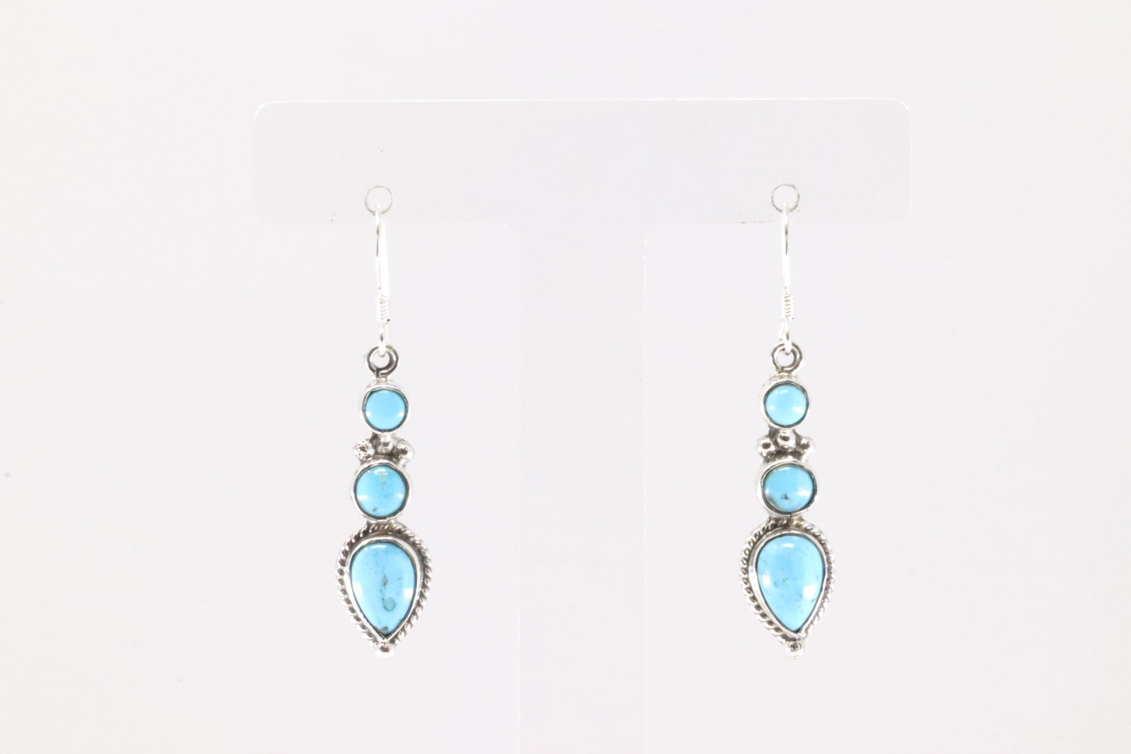 Native America Navajo Sterling Silver Turquoise Dangling Earring's By Gary Shorty.: This is a Native America Navajo Sterling Silver Turquoise Dangling Earring's By Gary Shorty.