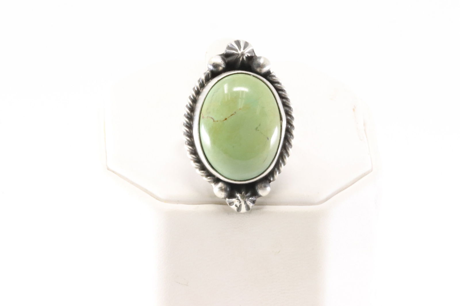 Native America Navajo Sterling Silver Turquoise Ring By Dixon.