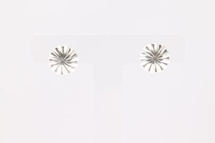 Native America Navajo Sterling Silver Post Earring's By Sally Shurley.