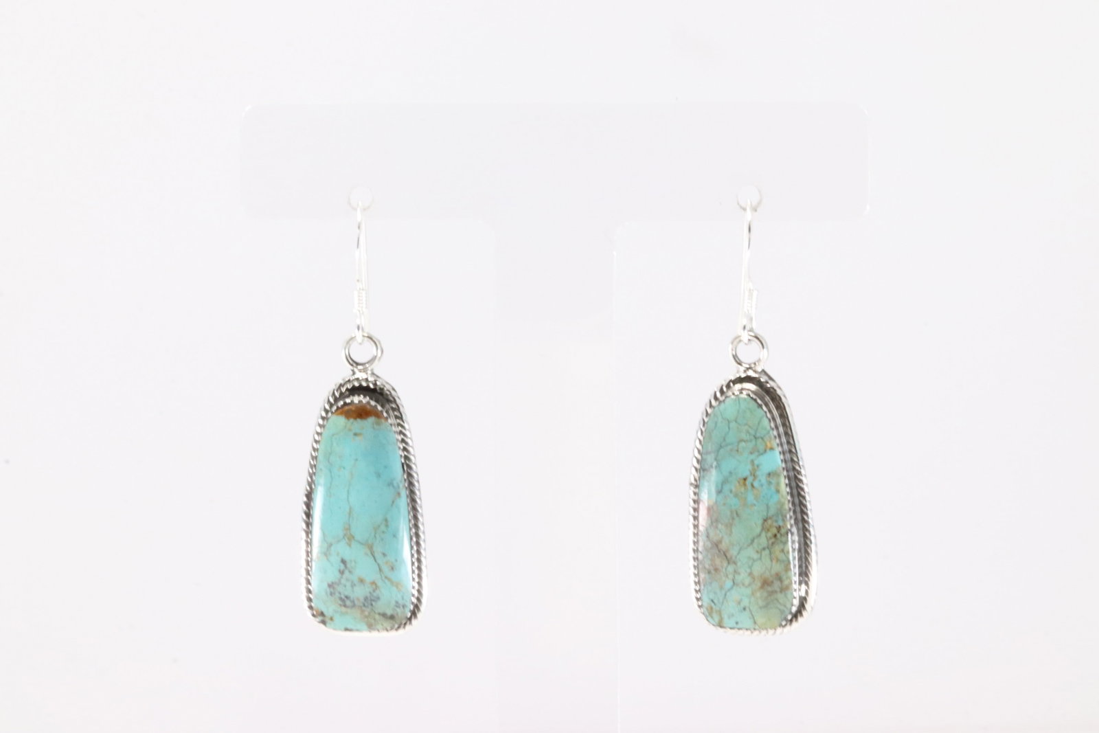 Native America Navajo Sterling Silver Turquoise Dangling Earring's By Dorothy Lee.: This is a Native America Navajo Sterling Silver Turquoise Dangling Earring's By Dorothy Lee.