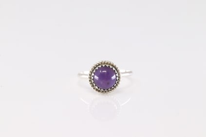 Native American Navajo Sterling Silver Purple Spiny Oyster Ring By Esther White.