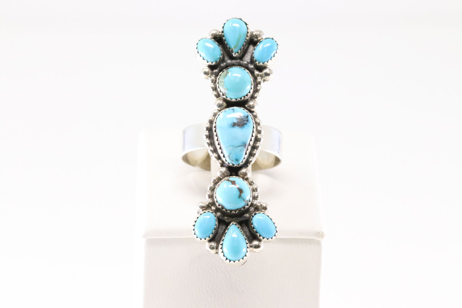 Native America Navajo Sterling Silver Kingman Turquoise Ring By S. (1 of 4)