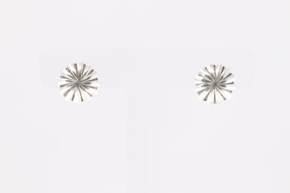 Native America Navajo Sterling Silver Post Earring's By Sally Shurley.