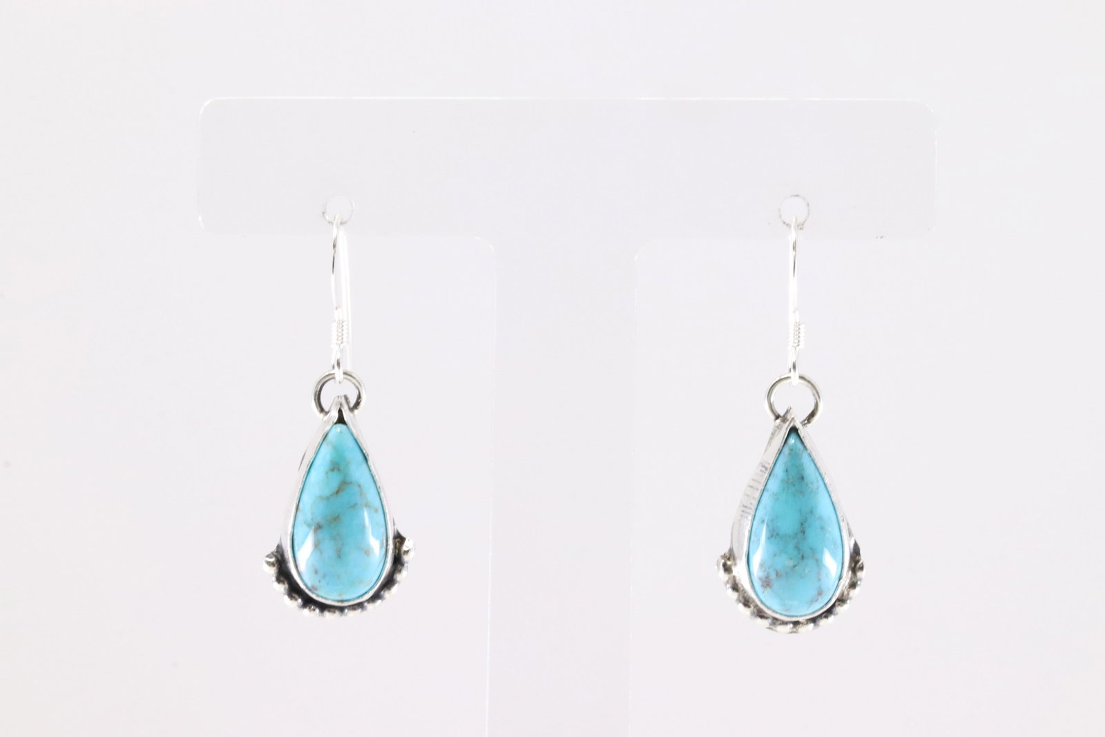 Native America Navajo Sterling Silver Turquoise Dangling Earring's By Robinson Martinez.: This is a Native America Navajo Sterling Silver Turquoise Dangling Earring's By Robinson Martinez.