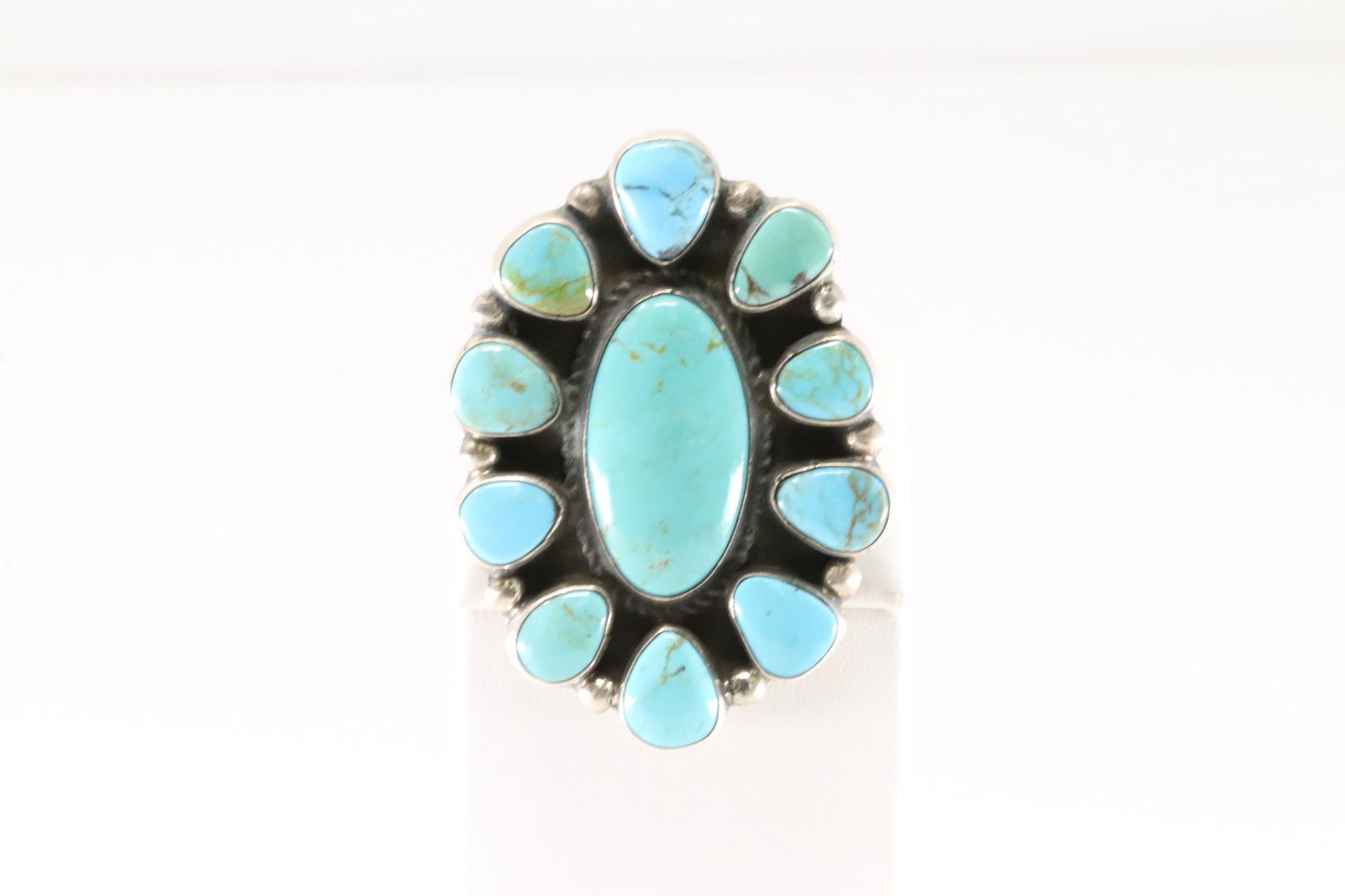 Native America Navajo Sterling Silver Turquoise Ring By G James. (1 of 4)