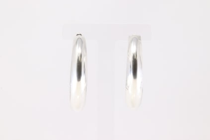Native America Navajo Sterling Silver Solid Hoop Earring's By Louise Bighand.