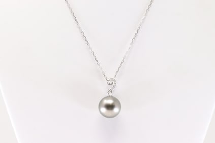 Pearl & Diamond Pendant / Necklace 18Kt.