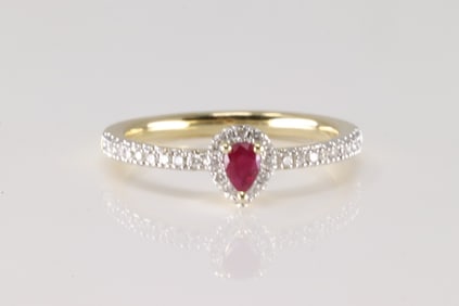 Ruby & Diamond Ring 14Kt.