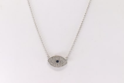 Evil Eye Sapphire & Diamond Necklace 14Kt.