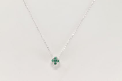 Emerald Pendant & Necklace 14Kt.
