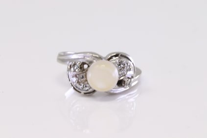 Pearl & Diamond Ring 14Kt.