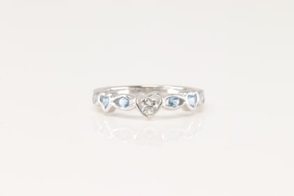 Aquamarine & Diamond Ring 14Kt.