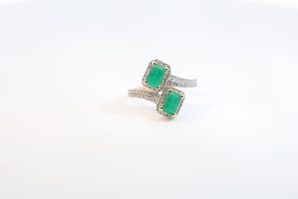 Emerald & Diamond Ring 14Kt.