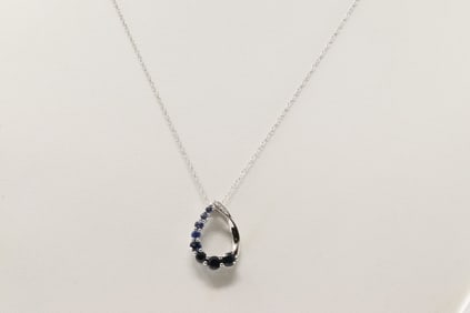 Sapphire & Diamond Pendant / Necklace 10Kt.