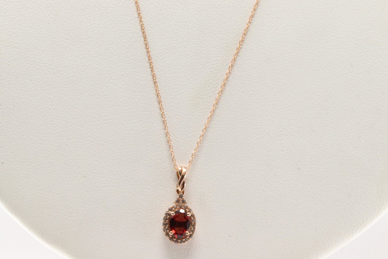 White Sapphire & Garnet Pendant / Necklace 10Kt. (1 of 3)