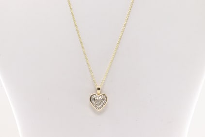 Diamond Heart Pendant / Necklace 10Kt.