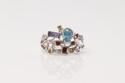 Multi-Color Gemstone Ring 14Kt.