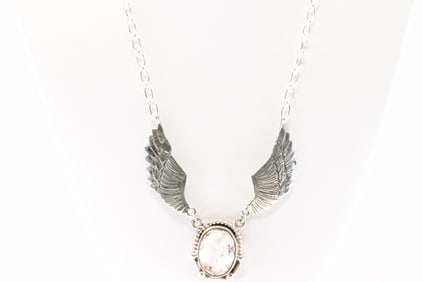 Native America Navajo Sterling Silver Wild Horse Necklace By Charlene Yazzie.