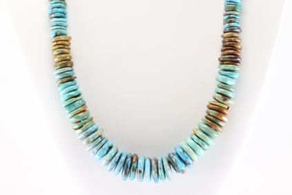 Native America Navajo Sterling Silver Pearl Beaded / Turquoise Necklace.