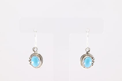 Native America Navajo Sterling Silver Turqiuoise Dangling Earring's By Rita Largo.