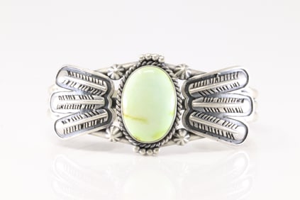 Native America Navajo Sterling Silver Palomino Bracelet Cuff By Daniel Benally.