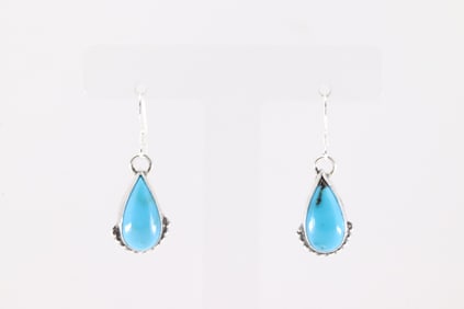 Native American Navajo Sterling Silver Turquoise Dangling Earring's By Robison Martinez.