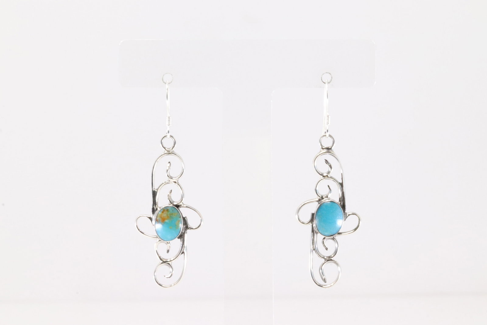 Native America Navajo Sterling Silver Turquoise Dangling Earring's By Sheena Jack.: This is a Native America Navajo Sterling Silver Turquoise Dangling Earring's By Sheena Jack.