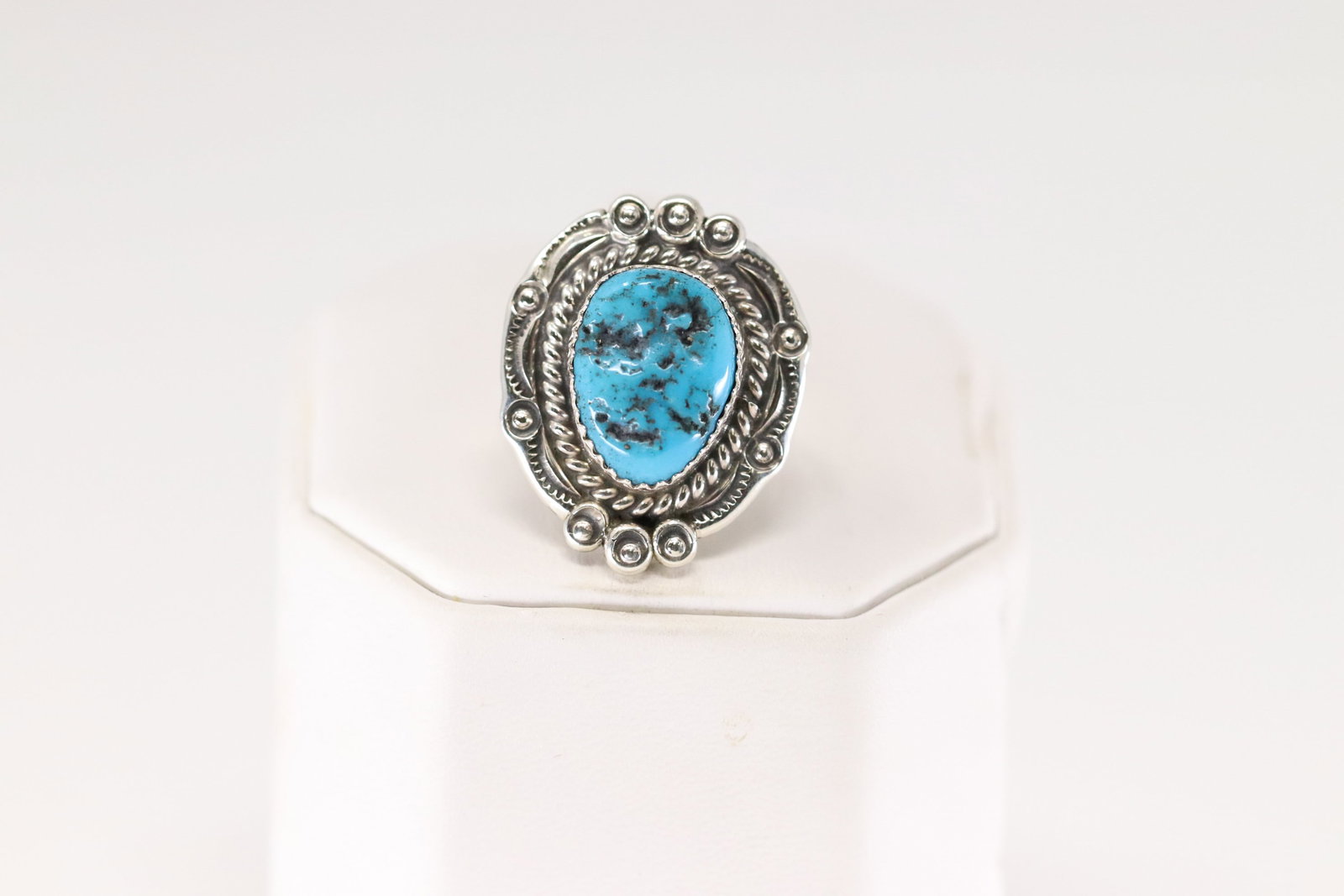 Native America Navajo Sterling Silver Turquoise Ring By Julia Etcitty.: This is a Native America Navajo Sterling Silver Turquoise Ring By Julia Etcitty. Ring size: 6.50.