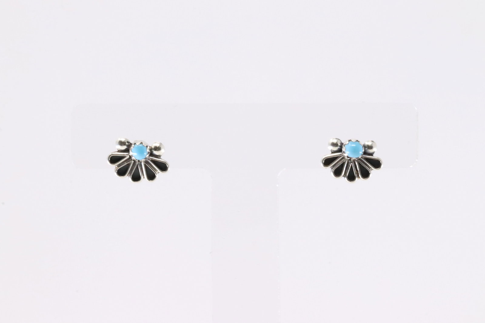 Native America Navajo Sterling Silver Turquoise Post Earring's By Ian Bobelu.: This is a Native America Navajo Sterling Silver Turquoise Post Earring's By Ian Bobelu.