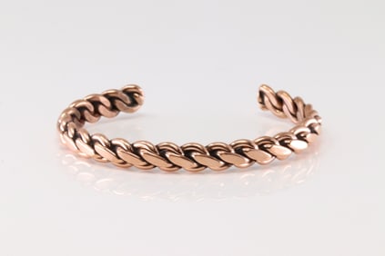 Native America Navajo Cooper Bracelet Cuff By Elaine Tahe.