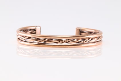 Native America Navajo Copper Bracelet Cuff By Elaine Tahe.