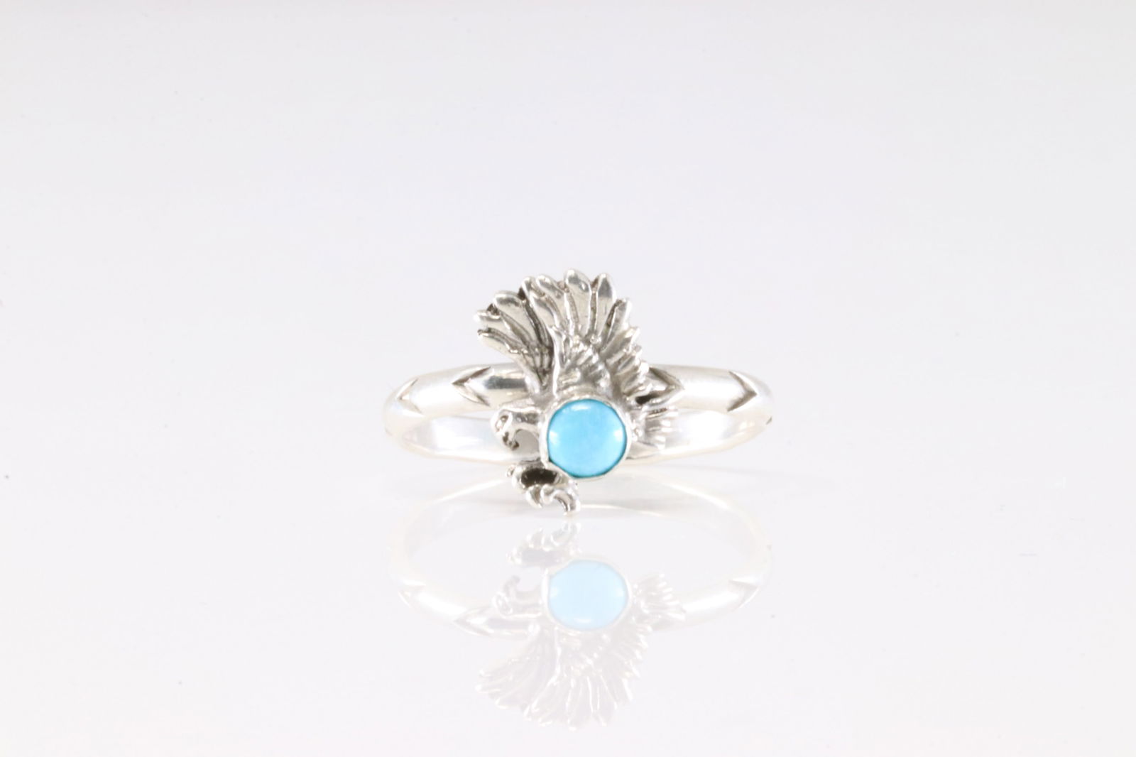 Native American Navajo Sterling Silver Turquoise Eagle Ring By Sonyei Coho. (1 of 3)