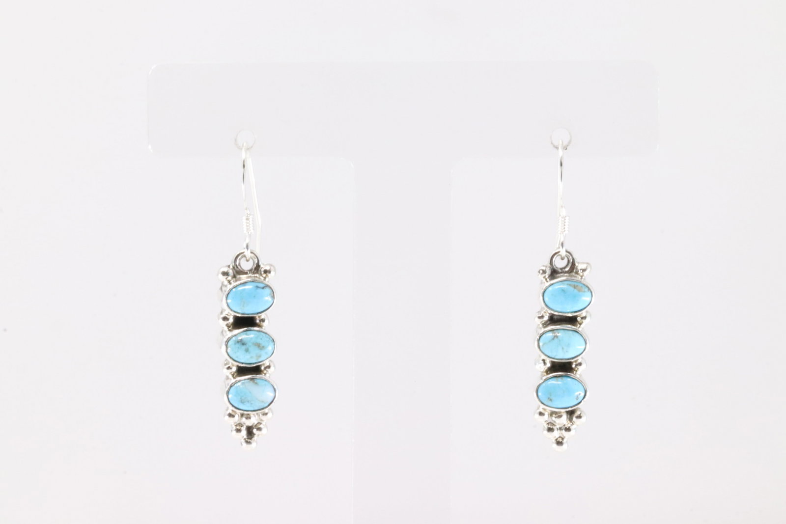 Native America Navajo Sterling Silver Turquoise Dangling Earring's By Gary Shorty.: This is a Native America Navajo Sterling Silver Turquoise Dangling Earring's By Gary Shorty.