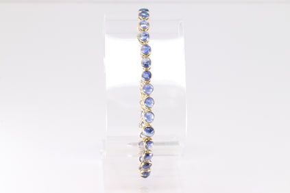 Sapphire Cabochon Bracelet Link 14Kt.