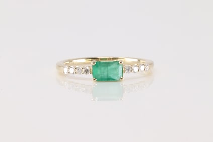 Emerald & Diamond Ring 14Kt.