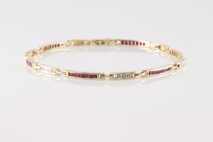 Ruby & Diamond Bracelet 14Kt.